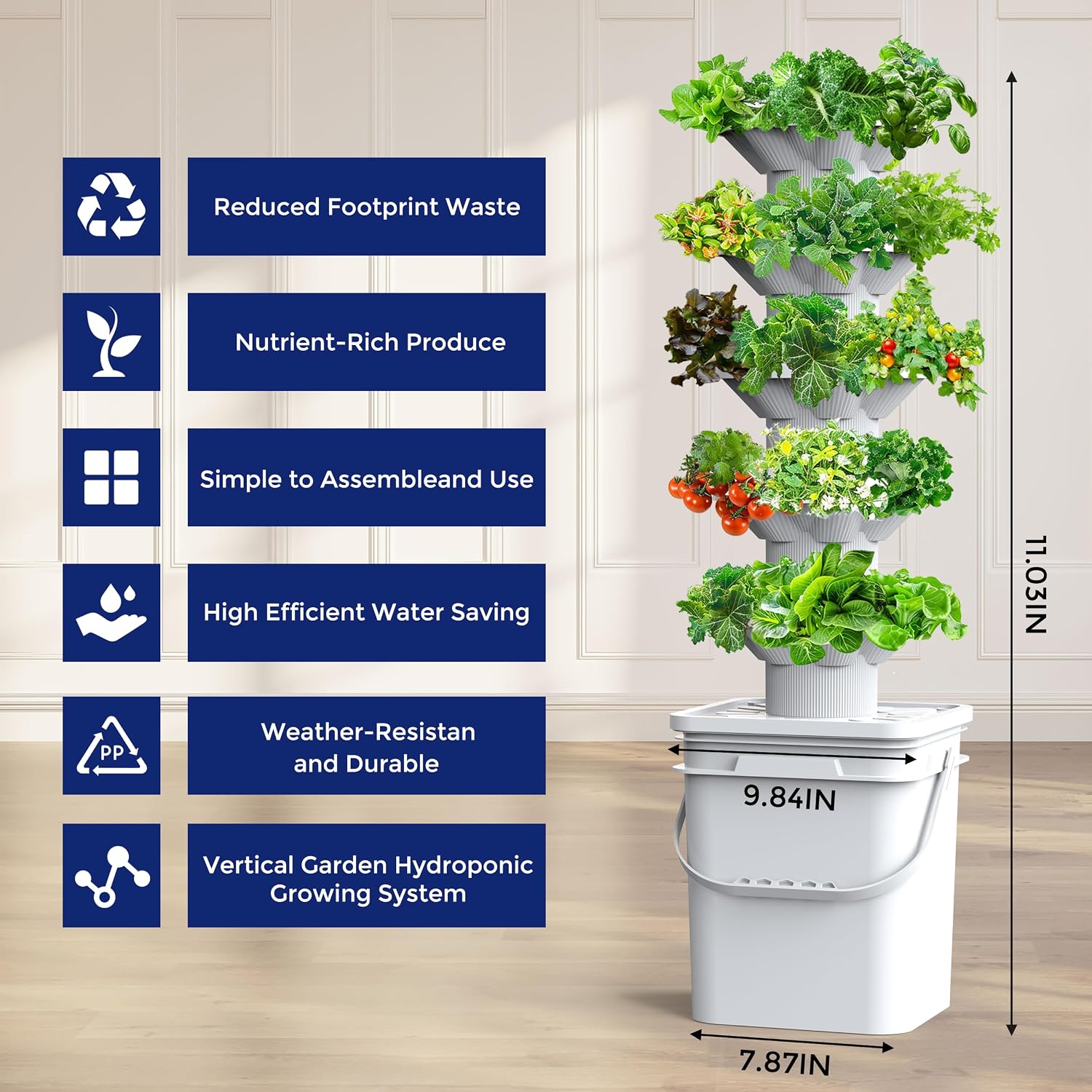 수경재배 시스템 키트 5층 수경 타워 30개 재배구 공 - Hydroponic Tower 리뷰 및 가격
